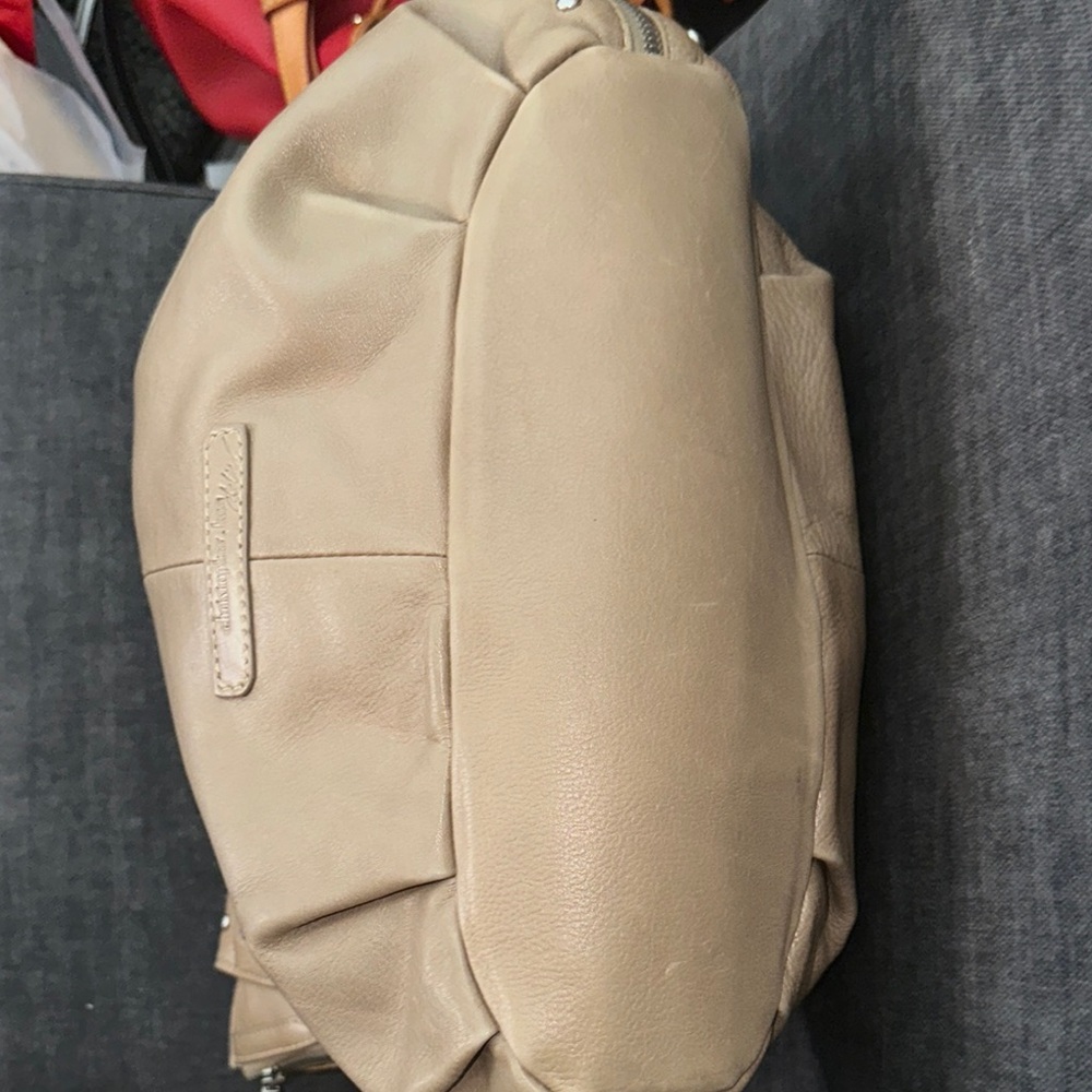 SOLD: Christopher Kon Beige Studded Leather Handbag - Picture 7 of 8